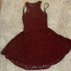 Red lace dress